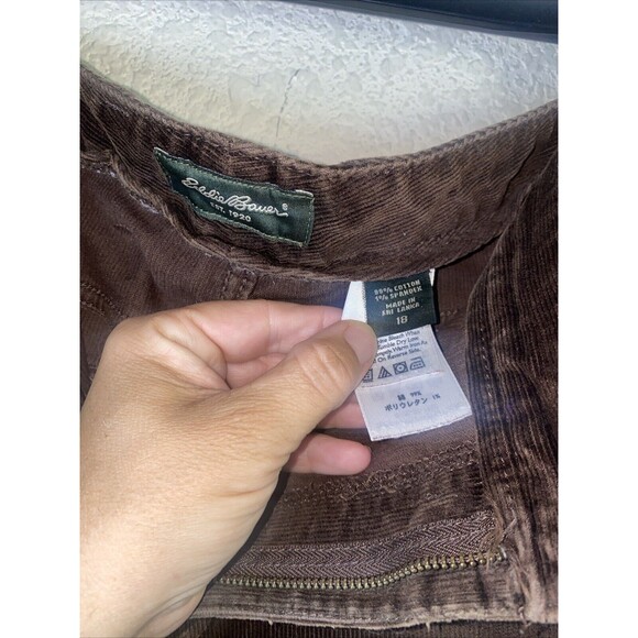 Eddie Bauer Corduroy Pants Wide Leg Baggy Flare 18 brown Hippie y2k 90s - Picture 6 of 7